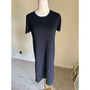 'S MaxMara Design for Easy Living Navy Knit Short Sleeve Midi Dress M/L